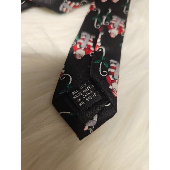 Holiday Tie Santa Clause Naughty or Nice List 100% silk, Classic 59" - Picture 4 of 6